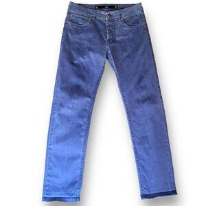 Fay Italy Mens Jeans Sz 32 Blue Garment Dyed Denim Straight Leg Quiet Luxury